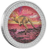 2026 Red Kangaroo 1oz Silver Coloured Coin in Card