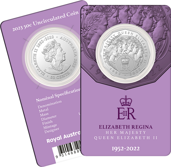 2023 Queen Elizabeth II Commemoration 50c Carded Coin