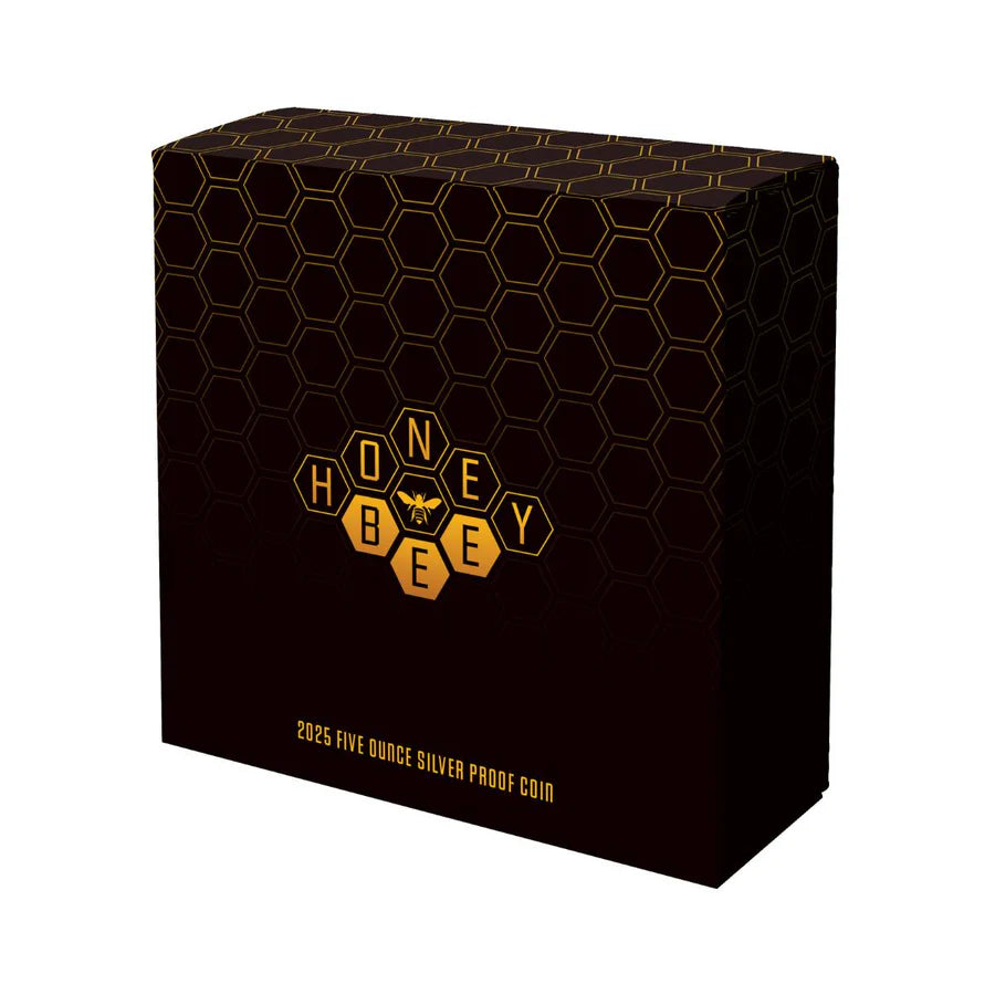 Honey Bee 2025 $10 Gold-plated 5oz Silver Proof Coin – Thompsons Coins