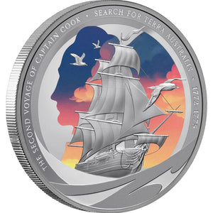 Captain Cook 2025 $1 The Search for Terra Australis 1oz Silver Proof Coin