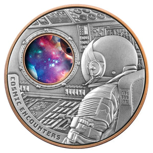 Cosmic Encounters 2025 $1 Rotating Silver & Copper Bimetal Antique Coin