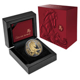 2026 Lunar Year of the Horse $1 Gold-plated 1oz Silver Black Proof