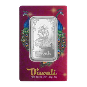 2024 Diwali - Lakshmi & Peacocks 1oz Pure Silver Bar