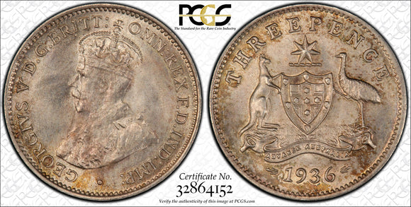 1936 Threepence MS64