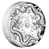 2019 Double Dragon - 2oz Silver Proof High Relief Coin