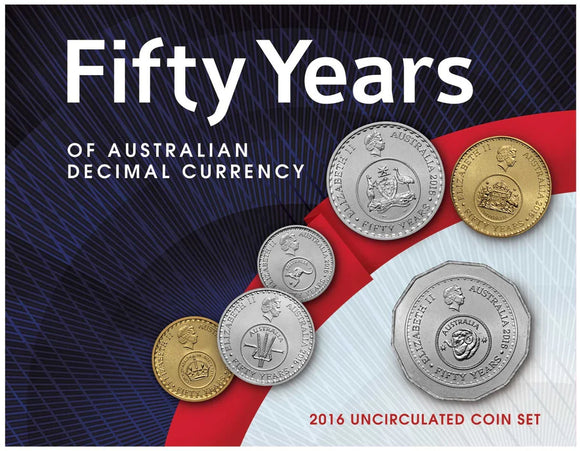 2016 Fifty Years of Australian Decimal Currency Uncirculated Coin Set
