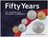 2016 Fifty Years of Australian Decimal Currency Uncirculated Coin Set