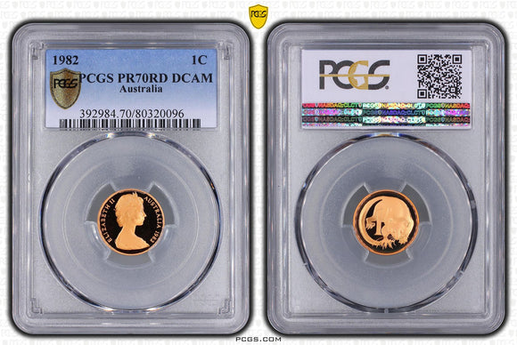 1982 Australian 1c Proof Coin PR70RD DCAM