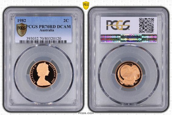 1982 Australian 2c Proof Coin PR70RD DCAM