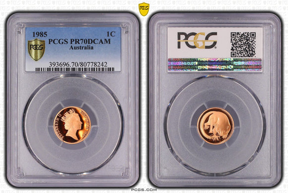 1985 Australian 1c Proof Coin PR70DCAM