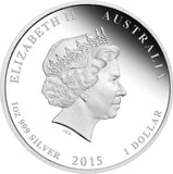 2015 $1 The ANZAC Spirit 100th Anniversary Making of A Nation 1oz Silver Coloured Proof Coin