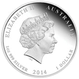 2014 $1 The ANZAC Spirit 100th Anniversary Empire At War 1oz Silver Coloured Proof Coin