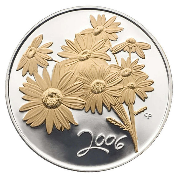 2006 Canada 50c Golden Daisy - Sterling Silver Coin