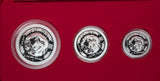 2000 Lunar Year of the Dragon Three Coin Silver Proof Set (2oz, 1oz, 1/2oz)