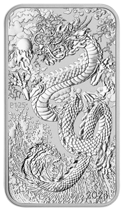 2024 Rectangular Silver 1oz Dragon Coin