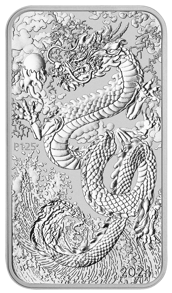 2024 Rectangular Silver 1oz Dragon Coin