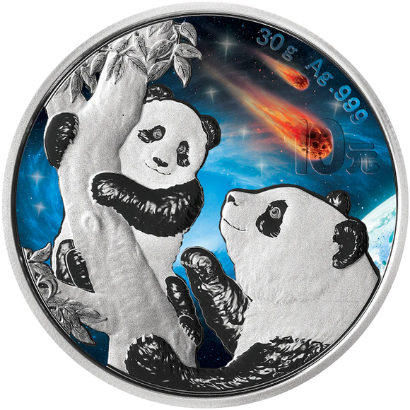 2021 China Panda Glowing Galaxy 30g Silver Coin