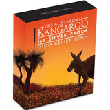 2012 $1 Australian Kangaroo 1oz Silver High Relief Proof Coin
