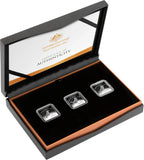 2019 25c Centenary of The Kookaburra Square Patterns 1/4oz Silver Proof 3 Coin Set