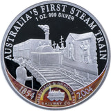 2004 $1 Australia's First Steam Train 1oz Silver Proof Coin