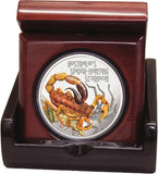 2014 $1 Deadly and Dangerous Spider Hunting Scorpion 1oz Silver Coloured Proof Coin