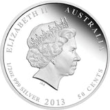 2013 50c Birds of Australia Red-Tailed Black-Cockatoo 1/2oz Silver Coloured Proof Coin