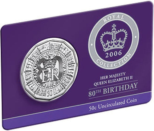 2006 50c Her Majesty Queen Elizabeth II 80th Birthday Uncirculated Coin