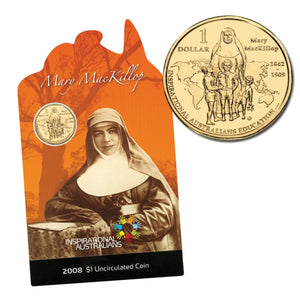 2008 $1 Inspirational Australians Mary MacKillop Uncirculated Coin