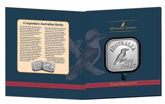 Australian Square Pattern Kookaburra Penny Centenary Tribute Portfolio