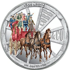 2004 $1 Cobb & Co 1oz Silver Coloured Proof Coin