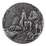 2016 Daniel in the Lion's Den 2 oz Silver Antique Coin