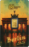 Germania Mint 2026 World Money Fair 1g Gold Minted Bar