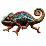 Rainbow Chameleon Coloured 1oz Shaped Medal