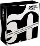2016 $10 WMF 50 Years of Australian Decimal Currency Selectively Gold Plated 5oz Silver Proof Coin