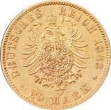 1888 German States (Prussia) 20 Mark Gold Coin VF