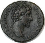 Marcus Aurelius Bronze Sestertius Aurelius AD155/156 gVF