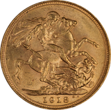 1918 Sydney Mint Gold Sovereign gEF