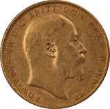 1909 King Edward VII Sydney Mint Gold Sovereign aEF