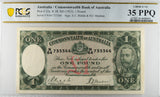 1933 Australia Riddle/Sheehan One Pound Note PCGS Choice VF35