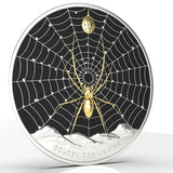 2026 Golden Orb Spider 1oz Silver Proof $5 Coin