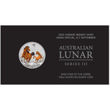 2025 Hobart Money Expo 2026 Year of the Horse 1/4oz Silver Coin