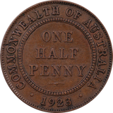 1923 Australian Halfpenny aVF/VF (Key Date)