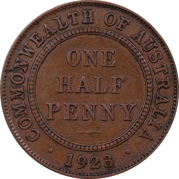 1923 Halfpenny aVF/VF (Key Date)