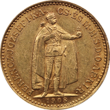Hungary 1908 10 Korona Gold Coin VF