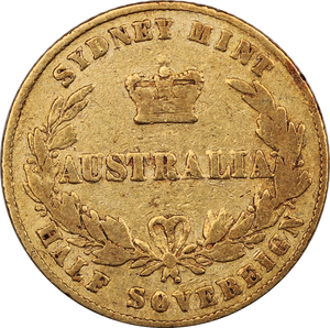 1864 Sydney Mint Half Sovereign aFine