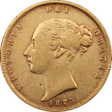 1873 GB Queen Victoria Young Head Half Sovereign VG