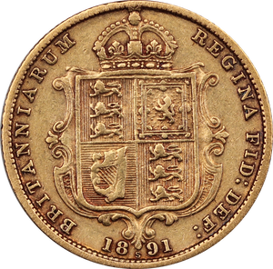 1891 Sydney Mint Queen Victoria Jubilee Head Half Sovereign aFine