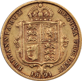 1891 Sydney Mint Queen Victoria Jubilee Head Half Sovereign aFine