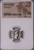 Nero, AD 54-68 Roman Empire AR Silver Denarius Choice Fine