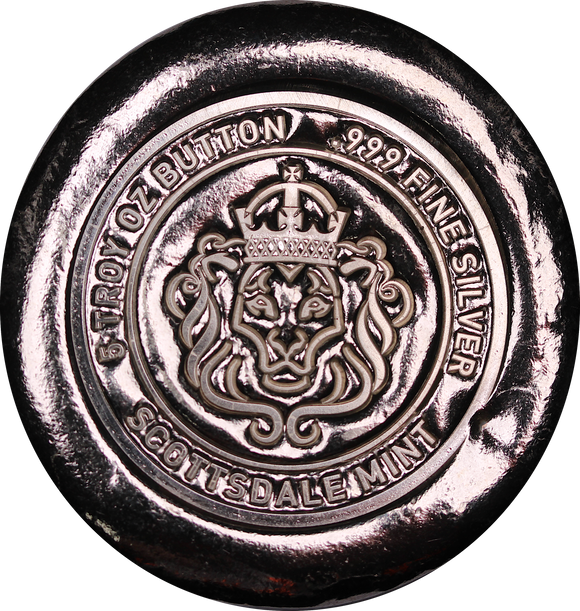 Scottsdale 5oz Silver Poured Lion Button